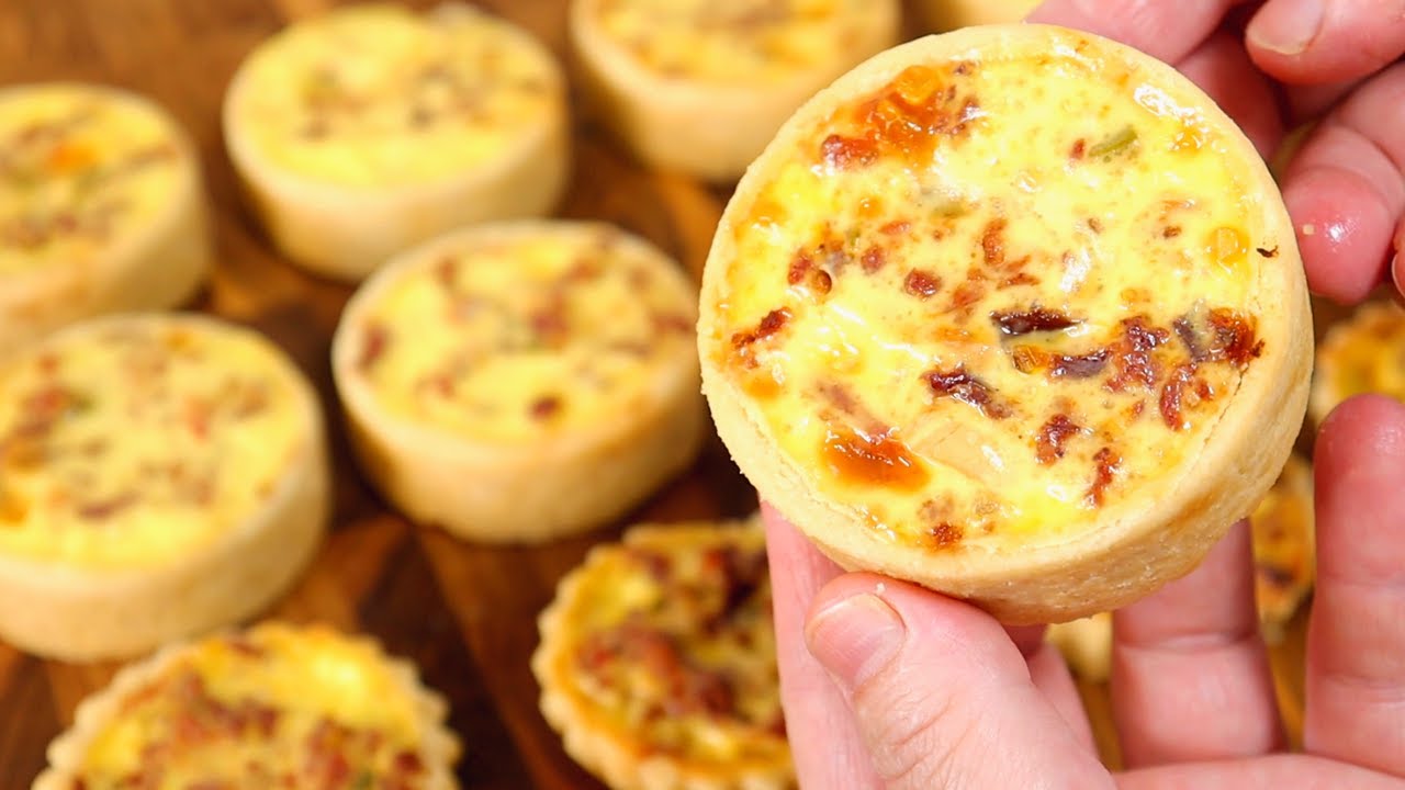 mini quiche de bacalhau